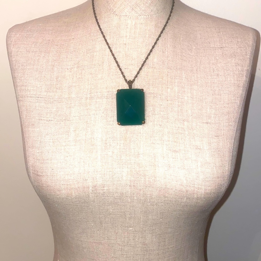 Lucky Brand green emerald necklace